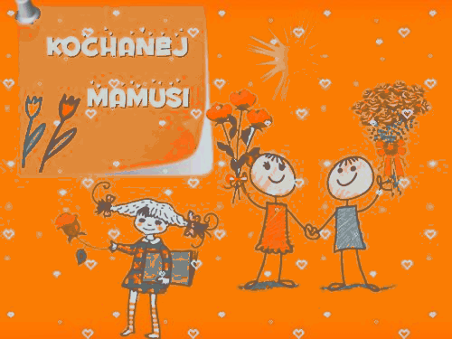Kartka z dziećmi kochanej mamusi